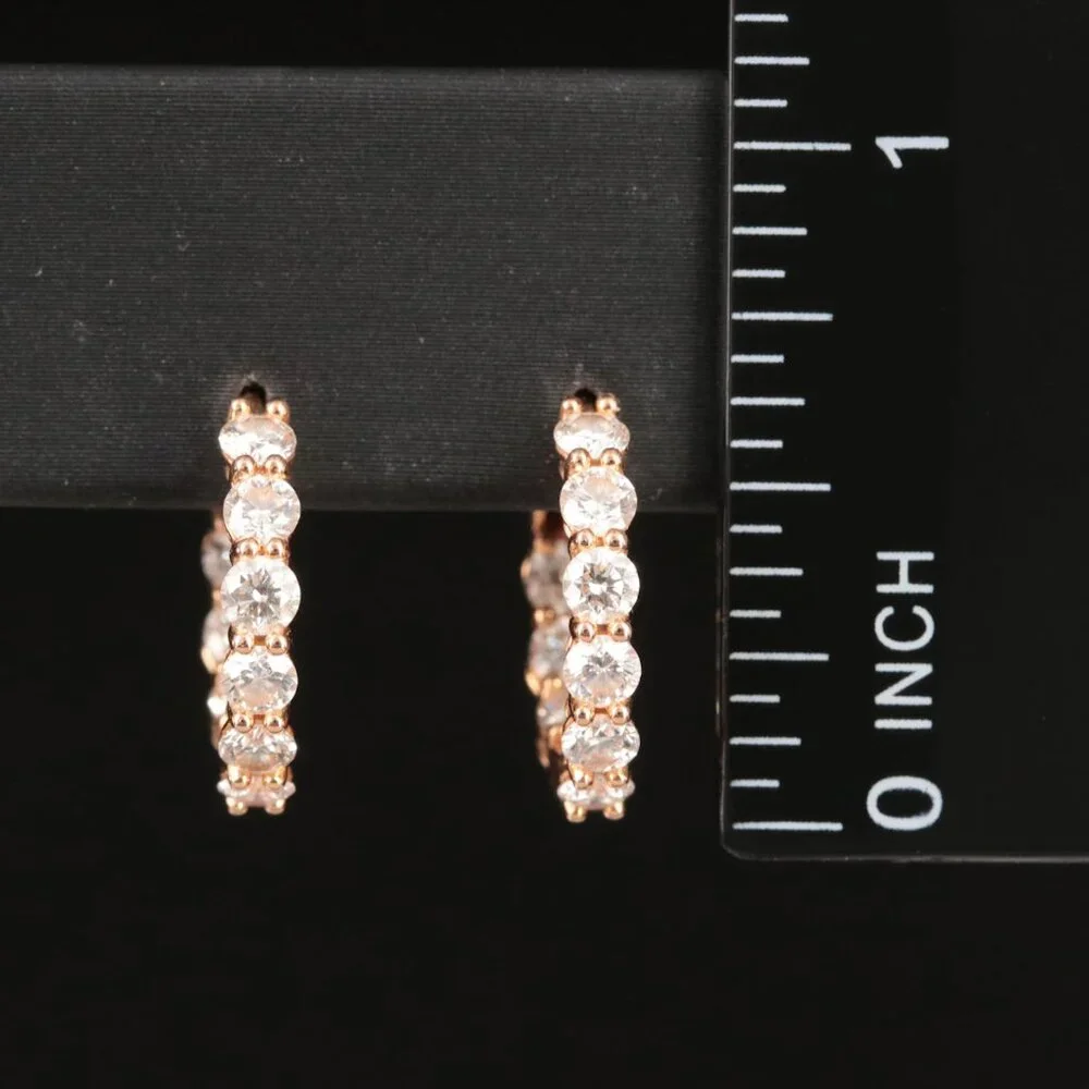 Tiffany & Co. 18K Rose Gold 1.51 CTW Inside-Out Hoop Diamond Earrings